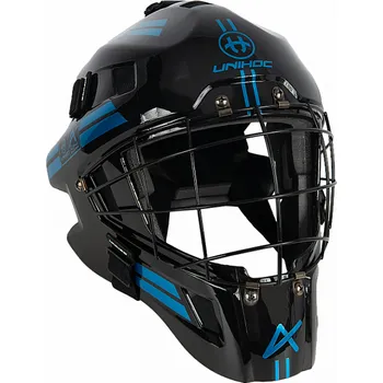 Florbalová maska Unihoc Alpha 44 black/blue brankářská maska vel. senior