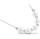 biju Řetízek z chirurgické oceli s bílými perličkami 3001867