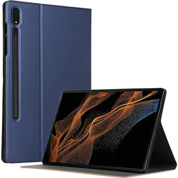 Příslušenství pro tablet Fold polohovatelné pouzdro na Samsung Galaxy Tab S8 Ultra - tmavěmodré