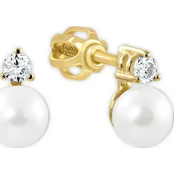 Náušnice Brilio Romantické zlaté náušnice s pravou perlou 745 235 001 00101 0000000 + 2 měsíce na vrácení zboží
