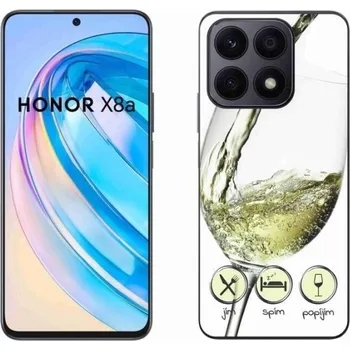 Pouzdro na mobilní telefon Gelový obal mmCase na mobil Honor X8a - sklenička vína bílé