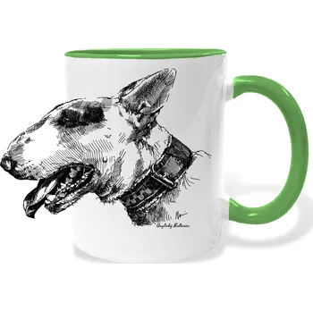 Hrnek - Anglický bulteriér Barva: Zelená