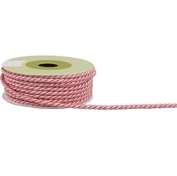 Stuha Provázek polyesterový 4mm x 4,6m vzor 2040 380-STARORŮŽOVÁ