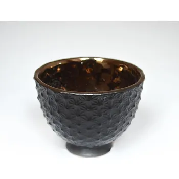 Party dekorace Miska pro svíčku, černo-zlatá, 8 x 9 cm