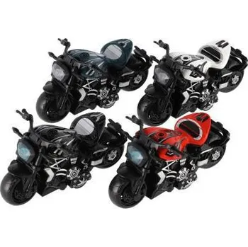 autíčko Teddies Motorka kov/plast 10 cm na zpětné natažení