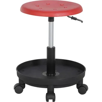 Nízká laboratorní stolička TOOL Standard, červená