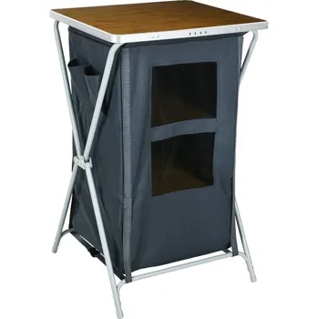 kempingová skříňka ProGarden KO-X35000440 antracit/stříbrná/dřevo