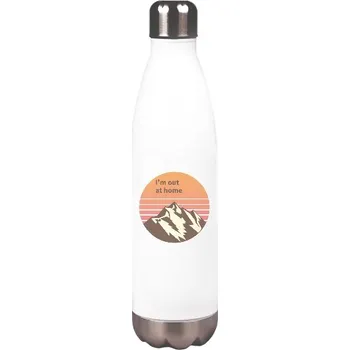 Láhev Sportovní kovová láhev s potiskem I'm out at home - lahev na cesty
