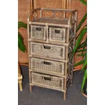 Ratanová komoda 3+2 zásuvky hnědá