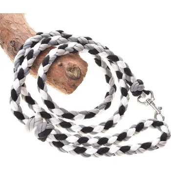 Hobby horsing Hobby Horse - pletené vodítko černá/bílá