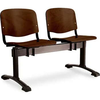 Dřevěné lavice ISO, 2-sedák, černé nohy - ořech + doprava ZDARMA