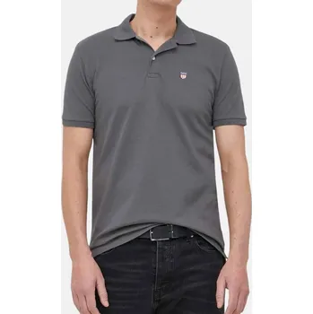 Pánské tričko Pánské šedé polo triko Gant - Velikost 2XL, Barva Šedá 55516 2423112T