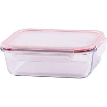 Dóza na potraviny Dóza obdélníková MagicHome BSG2, 1500ml, 22x17x7cm, borosilikátové sklo/PP, Clip