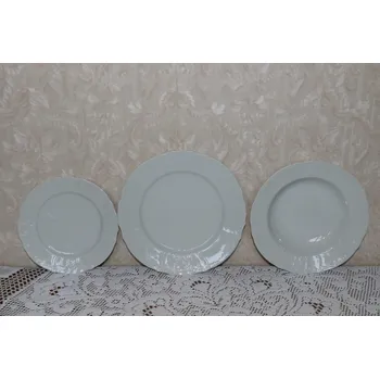 Talíř Bernadotte, talířová souprava 18-ti dílná, čistě bílá, Thun