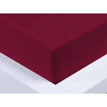 Prostěradlo XPOSE® Jersey prostěradlo Exclusive - bordó 200x220 cm, Jersey + Prodloužená možnost vrácení zboží do 50 dnů