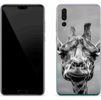 Pouzdro na mobilní telefon Gelový kryt mmCase na mobil Huawei P20 Pro - černobílá žirafa
