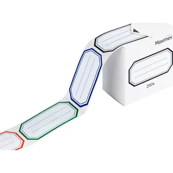 Samolepící etiketa Maximex Samolepící štítky v zásobníku barevné, 200 ks
