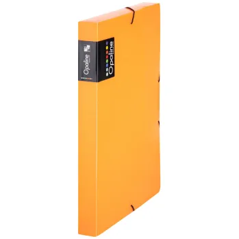 Archivační box Box na spisy A4 s gumou průsvitný Opaline - hřbet 3 cm / oranžová