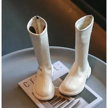 Čína Dívčí podzimní kozačky z PU, na zip Barva: Béžová, Velikost: 30 (18,9 cm)