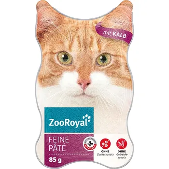 Krmivo pro kočku ZooRoyal jemná paštika telecí 18 × 85 g