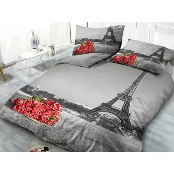 Povlečení XPOSE® 3D povlečení EIFFEL 140x200 cm, 70x90 cm, 3D + Prodloužená možnost vrácení zboží do 50 dnů