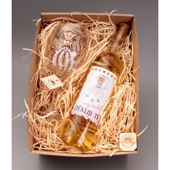 Víno Dárkový balíček - víno + 1 Maxi vínovka - Děkuji ti můj anděli víno: Cabernet Moravia - červené suché