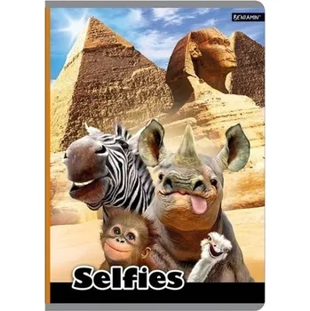 Sešit ŠKOLNÍ SEŠIT A5 ZVÍŘÁTKA SELFIES PYRAMIDA V GÍZE