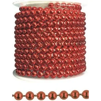 Řetízek Dekorační řetízek červený plastový, 3 m