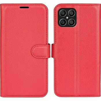 Pouzdro na mobilní telefon Litchi PU kožené peněženkové pouzdro na mobil Honor X8 - červené