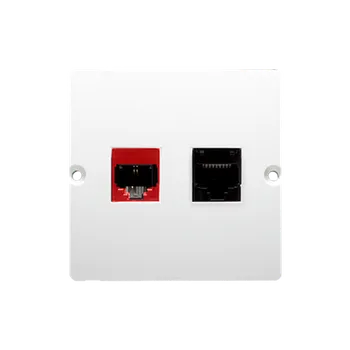 Elektrická zásuvka SIMON Basic BM5T.02/11 Telefonní zásuvka RJ12 + počítačová zásuvka RJ45 kat. 5e, (strojek s krytem)