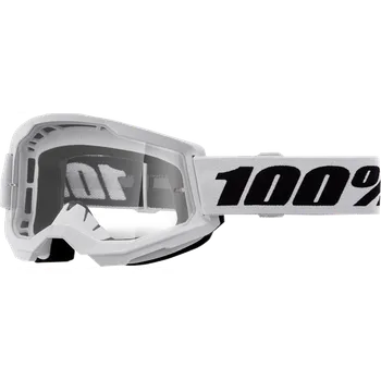 Motocyklové brýle A Dětské motokrosové brýle 100% STRATA 2 JUNIOR BÍLÉ 50031-00013 čirý objektiv (Juniorské motokrosové brýle s čirým objektivem )