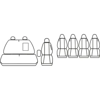 Potah sedadla Automega Autopotahy FIAT DUCATO II, 7 MÍST 1+2+1+1+1+1 integrované op., DVOJKABÍNA, od 2006, žakar