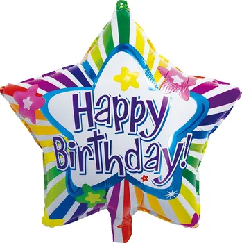 Balónek Fóliový balónek k narozeninám, hvězda, 19"
