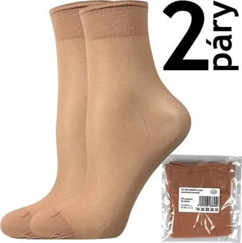 Dámské punčochy NYLON SOCKS 2 páry 20 DEN punčochové ponožky Lady B - SÁČEK