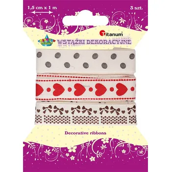 Stuha Dekorační stuha, 3 vzory, 1.5cm x 1m/bal.