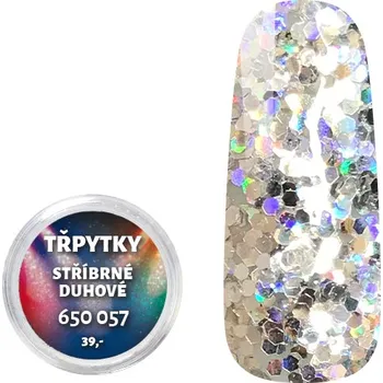 Třpytky - Stříbrné duhové