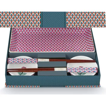 Jídelní set Pip Studio dárková sada na sushi Flower Festival Oriental, modrá