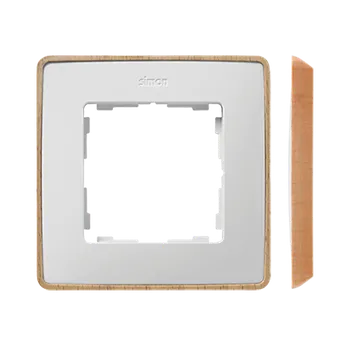vypínač SIMON 82 Detail 8201610-270 rámeček 1 - násobný Detail SELECT-dřevo, bílá / základna dřevo