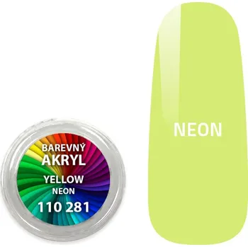 Umělé nehty Akryl pudr neonový - Yellow - 4 ml