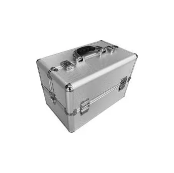 Kosmetický kufr Kufr kosmetický dvoustranný stříbrný