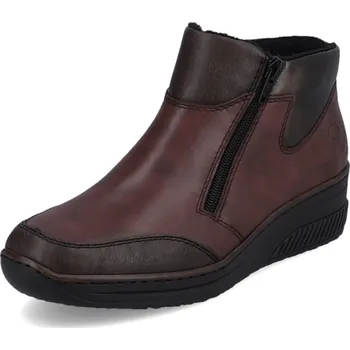 Dámská zimní obuv Dámská kožená obuv zimní RIEKER DZ 48754-35 zateplená bordó 39