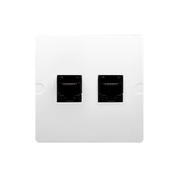 Elektrická zásuvka SIMON Basic BMT2.02/11 dvojitá telefonní zásuvka RJ12, (strojek s krytem) Bílá