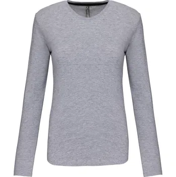 Dámská tunika Dámské triko s dlouhým rukávem Kariban K383 Barva: Šedý melír, Velikost: L