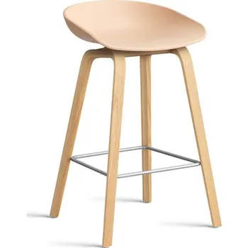 Barová židle HAY Barová stolička AAS 32 Low Lacquered Oak Veneer, pale peach