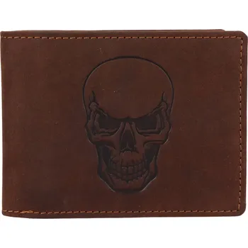 Peněženka Pánská kožená peněženka Lagen Skeleton - hnědá