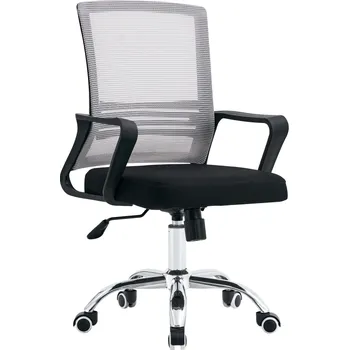 Kancelářská židle, síťovina šedohnědá TAUPE/látka černá, APOLO 2 NEW