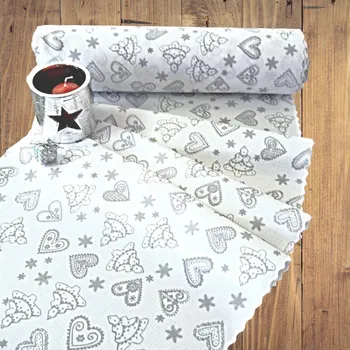 Vánoční dekorace Vánoční běhoun v metráži - Perníky - bílý 38 pouze střih