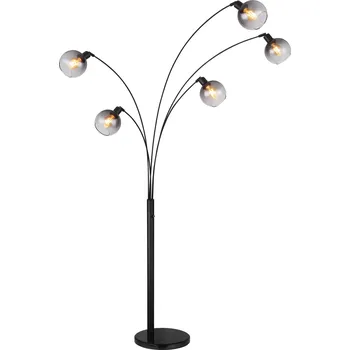 Stojací lampa Globo 58228NBS | SEYMOUR stojací lampa | 5x E27 | černá | Š: 110 cm |