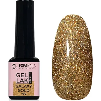 Lak na nehty UV/LED Gel lak - Galaxy Gold třpyt - 5 ml