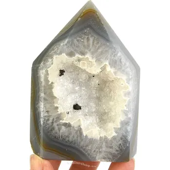 Přírodní kámen Špice z achátu s dutinou Brazílie 322g